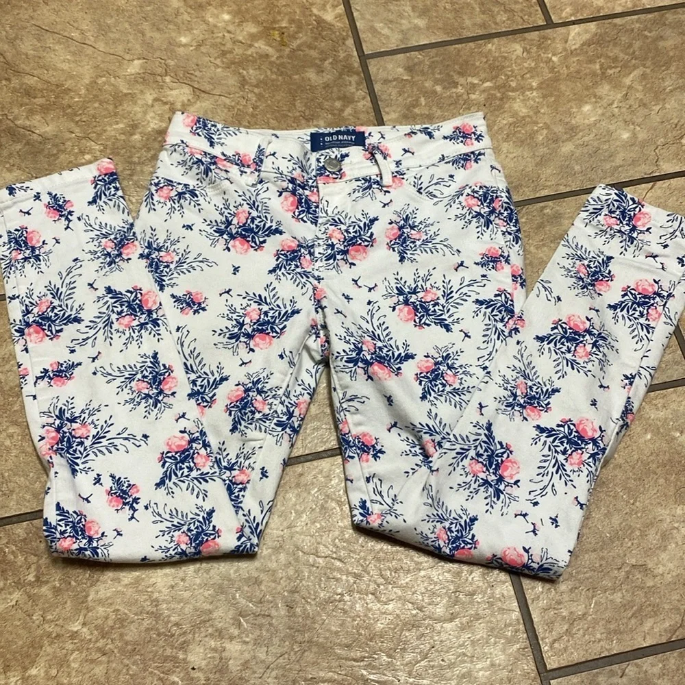 Girl’s Old Navy Rockstar size 10 Floral Jeggings Casual Denim Back to  School